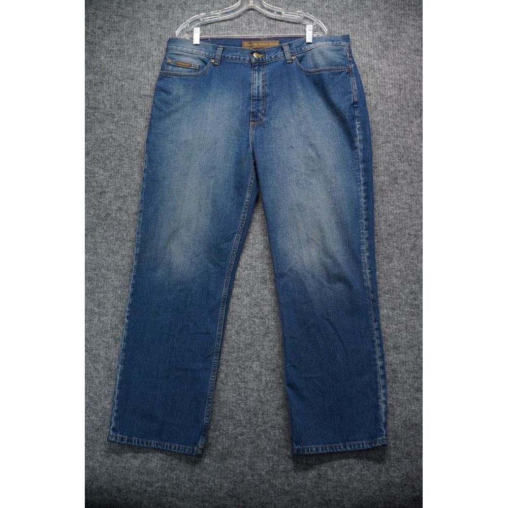 Terrirory Ahead Jeans Mens 40x30 Blue Denim Logo Straight Leg Relaxed Outdoor